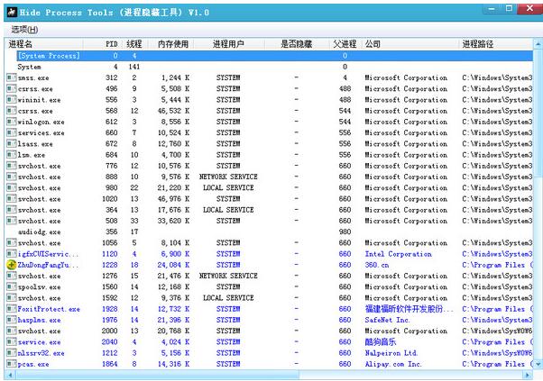 Hide Process Tools